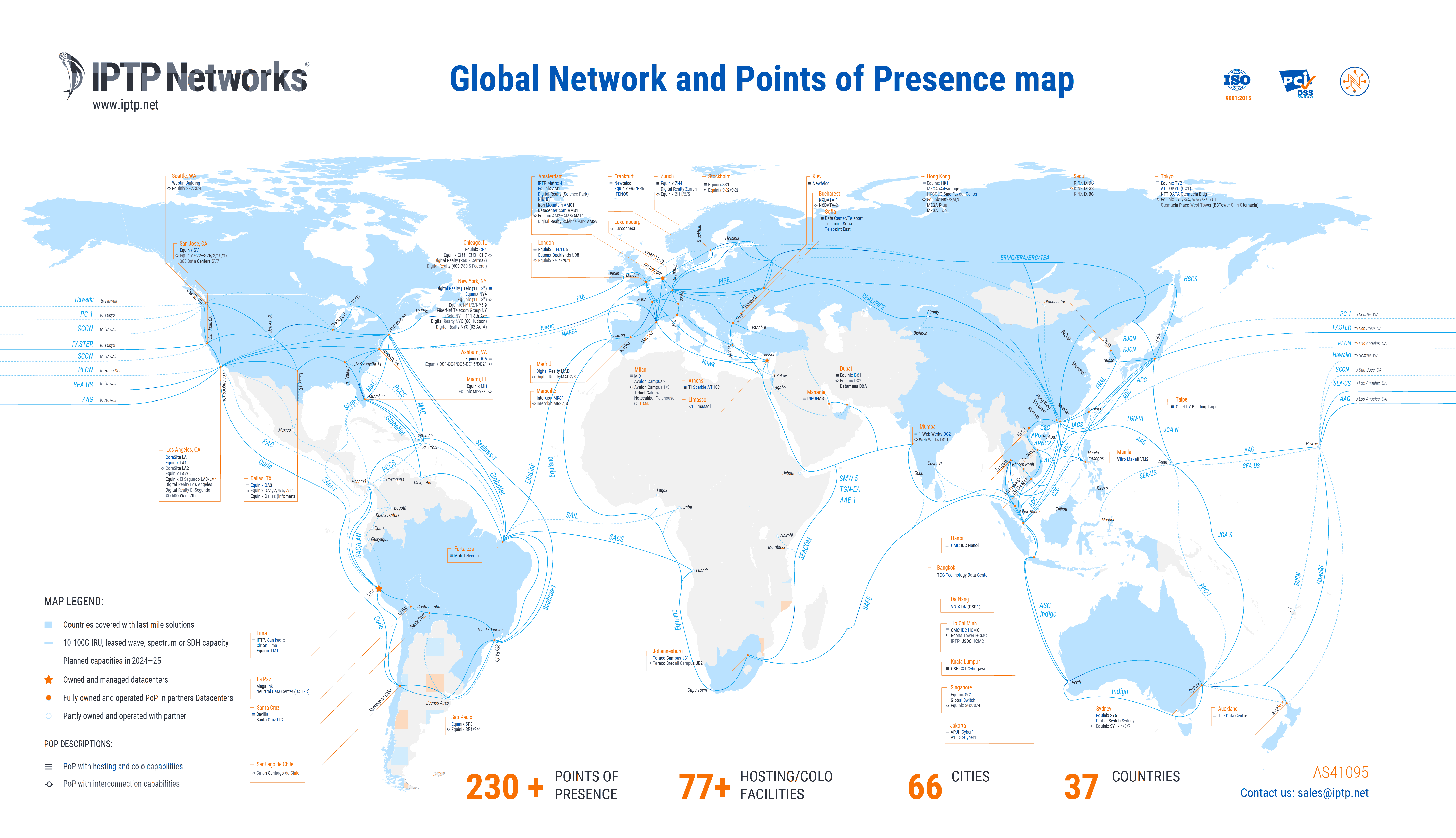 Global Network and Points of Presence Map